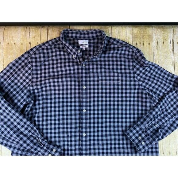 Men's 100% Cotton Gray Black Check Men's Size XXL Modern Fit Long Sleeve - Picture 4 of 11